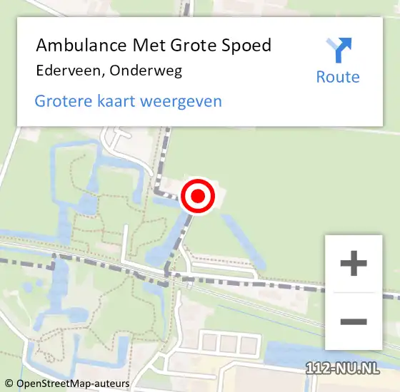 Locatie op kaart van de 112 melding: Ambulance Met Grote Spoed Naar Ederveen, Onderweg op 15 november 2022 19:12