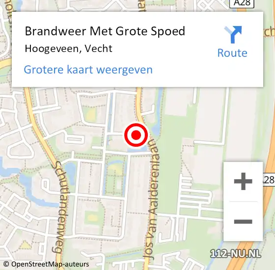 Locatie op kaart van de 112 melding: Brandweer Met Grote Spoed Naar Hoogeveen, Vecht op 15 november 2022 22:56