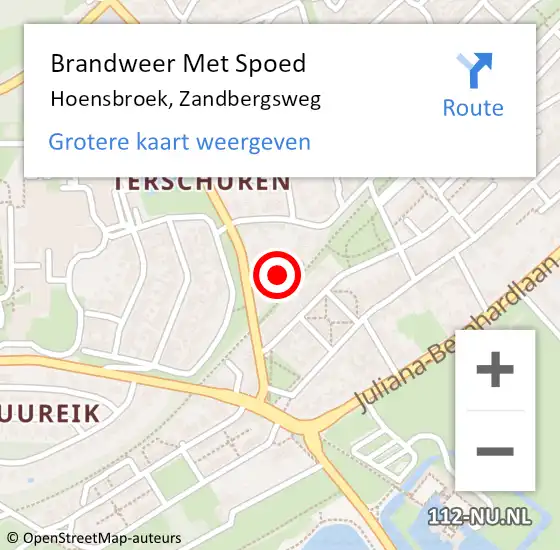 Locatie op kaart van de 112 melding: Brandweer Met Spoed Naar Hoensbroek, Zandbergsweg op 15 november 2022 23:15