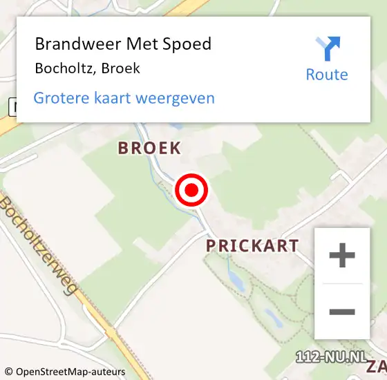Locatie op kaart van de 112 melding: Brandweer Met Spoed Naar Bocholtz, Broek op 15 november 2022 23:29