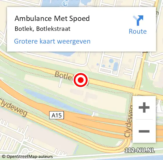 Locatie op kaart van de 112 melding: Ambulance Met Spoed Naar Botlek, Botlekstraat op 5 augustus 2014 07:49