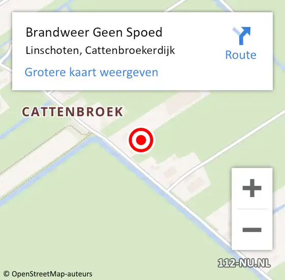 Locatie op kaart van de 112 melding: Brandweer Geen Spoed Naar Linschoten, Cattenbroekerdijk op 16 november 2022 01:38