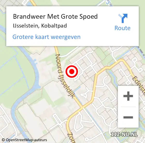 Locatie op kaart van de 112 melding: Brandweer Met Grote Spoed Naar IJsselstein, Kobaltpad op 16 november 2022 01:50