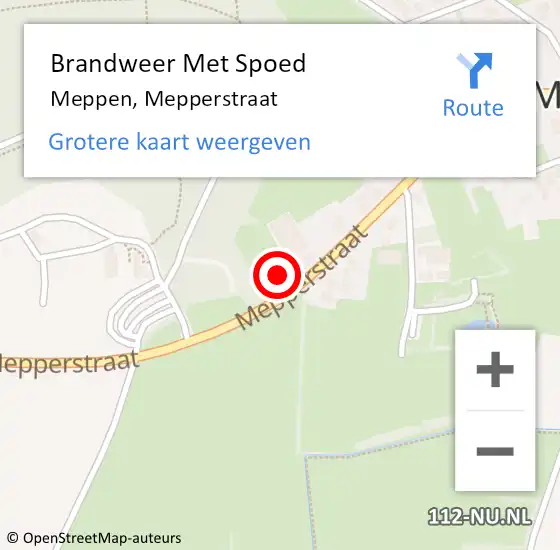 Locatie op kaart van de 112 melding: Brandweer Met Spoed Naar Meppen, Mepperstraat op 16 november 2022 01:57