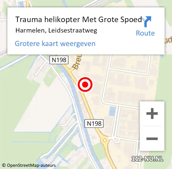 Locatie op kaart van de 112 melding: Trauma helikopter Met Grote Spoed Naar Harmelen, Leidsestraatweg op 16 november 2022 02:25