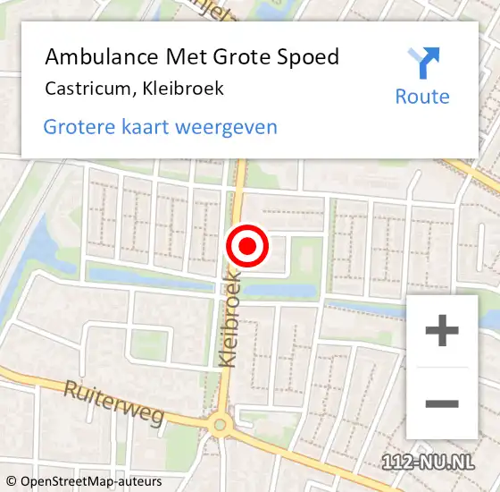 Locatie op kaart van de 112 melding: Ambulance Met Grote Spoed Naar Castricum, Kleibroek op 16 november 2022 03:01