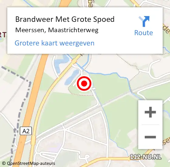 Locatie op kaart van de 112 melding: Brandweer Met Grote Spoed Naar Meerssen, Maastrichterweg op 16 november 2022 06:46