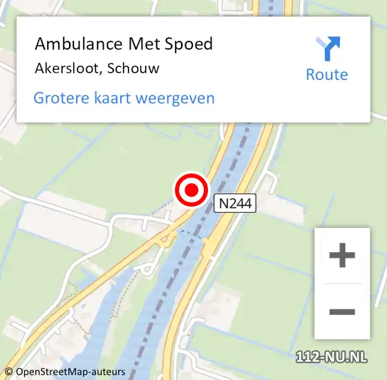 Locatie op kaart van de 112 melding: Ambulance Met Spoed Naar Akersloot, Schouw op 16 november 2022 07:17