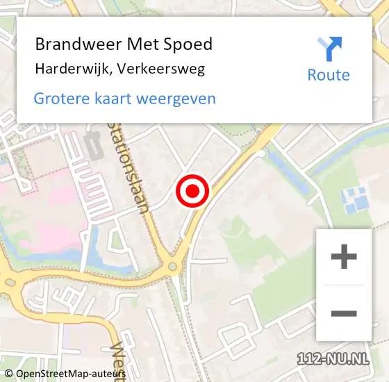 Locatie op kaart van de 112 melding: Brandweer Met Spoed Naar Harderwijk, Verkeersweg op 16 november 2022 07:40