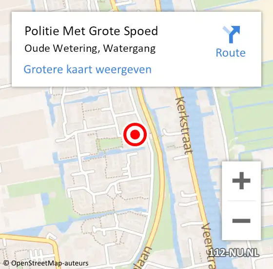 Locatie op kaart van de 112 melding: Politie Met Grote Spoed Naar Oude Wetering, Watergang op 16 november 2022 07:49