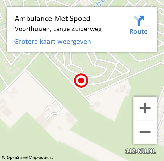 Locatie op kaart van de 112 melding: Ambulance Met Spoed Naar Voorthuizen, Lange Zuiderweg op 16 november 2022 07:57