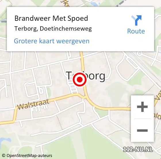 Locatie op kaart van de 112 melding: Brandweer Met Spoed Naar Terborg, Doetinchemseweg op 16 november 2022 08:41