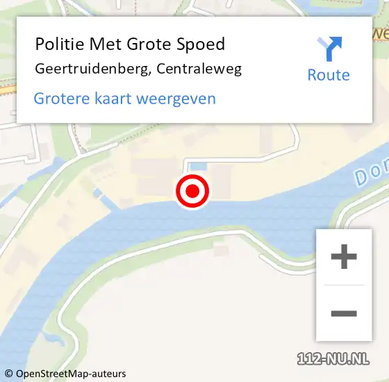 Locatie op kaart van de 112 melding: Politie Met Grote Spoed Naar Geertruidenberg, Centraleweg op 16 november 2022 09:23