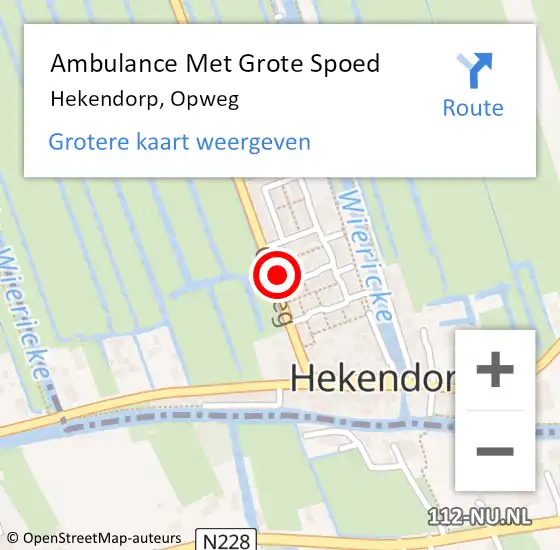 Locatie op kaart van de 112 melding: Ambulance Met Grote Spoed Naar Hekendorp, Opweg op 16 november 2022 09:48