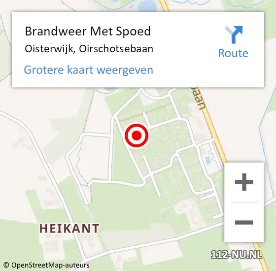 Locatie op kaart van de 112 melding: Brandweer Met Spoed Naar Oisterwijk, Oirschotsebaan op 16 november 2022 10:07