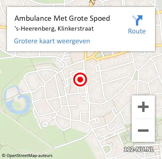 Locatie op kaart van de 112 melding: Ambulance Met Grote Spoed Naar 's-Heerenberg, Klinkerstraat op 16 november 2022 11:27