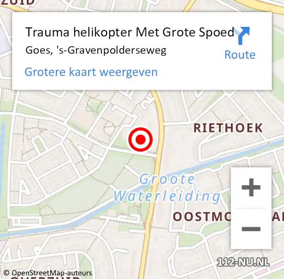 Locatie op kaart van de 112 melding: Trauma helikopter Met Grote Spoed Naar Goes, 's-Gravenpolderseweg op 16 november 2022 11:32