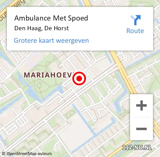 Locatie op kaart van de 112 melding: Ambulance Met Spoed Naar Horst, De Horst op 16 november 2022 12:10