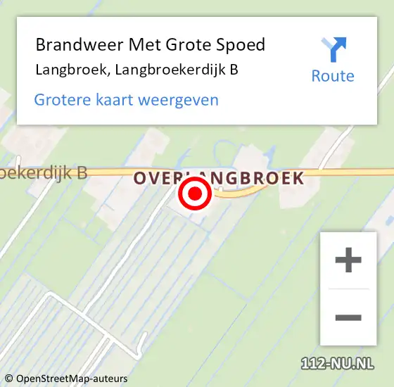 Locatie op kaart van de 112 melding: Brandweer Met Grote Spoed Naar Langbroek, Langbroekerdijk B op 16 november 2022 13:28