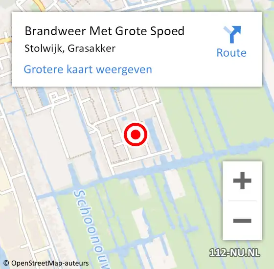 Locatie op kaart van de 112 melding: Brandweer Met Grote Spoed Naar Stolwijk, Grasakker op 16 november 2022 14:26