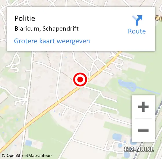 Locatie op kaart van de 112 melding: Politie Blaricum, Schapendrift op 16 november 2022 15:48