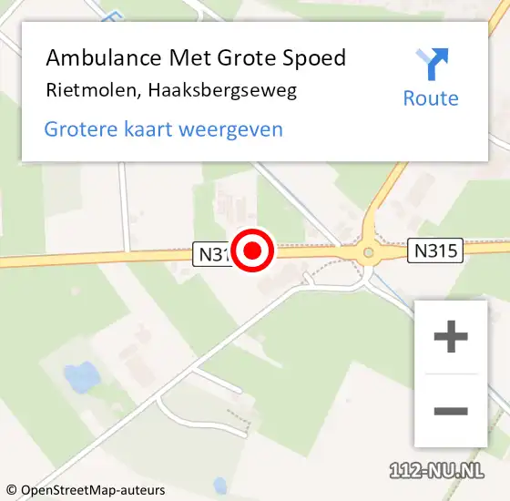 Locatie op kaart van de 112 melding: Ambulance Met Grote Spoed Naar Rietmolen, Haaksbergseweg op 5 augustus 2014 09:21