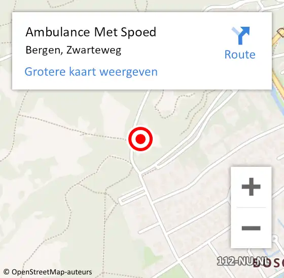 Locatie op kaart van de 112 melding: Ambulance Met Spoed Naar Bergen, Zwarteweg op 16 november 2022 17:46