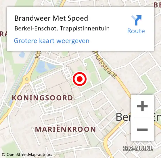 Locatie op kaart van de 112 melding: Brandweer Met Spoed Naar Berkel-Enschot, Trappistinnentuin op 16 november 2022 18:04