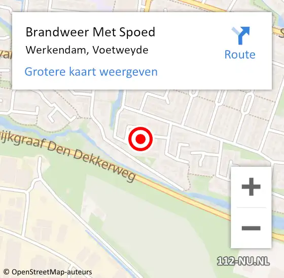 Locatie op kaart van de 112 melding: Brandweer Met Spoed Naar Werkendam, Voetweyde op 16 november 2022 18:31