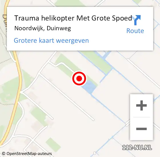 Locatie op kaart van de 112 melding: Trauma helikopter Met Grote Spoed Naar Noordwijk, Duinweg op 16 november 2022 19:48