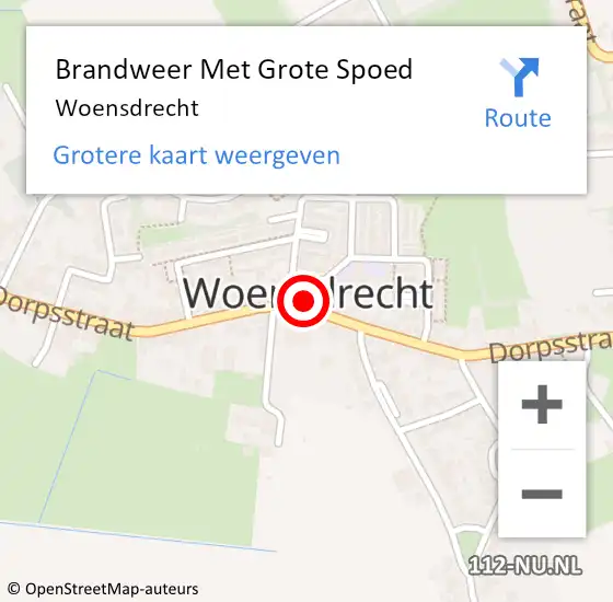 Locatie op kaart van de 112 melding: Brandweer Met Grote Spoed Naar Woensdrecht op 10 oktober 2013 15:16