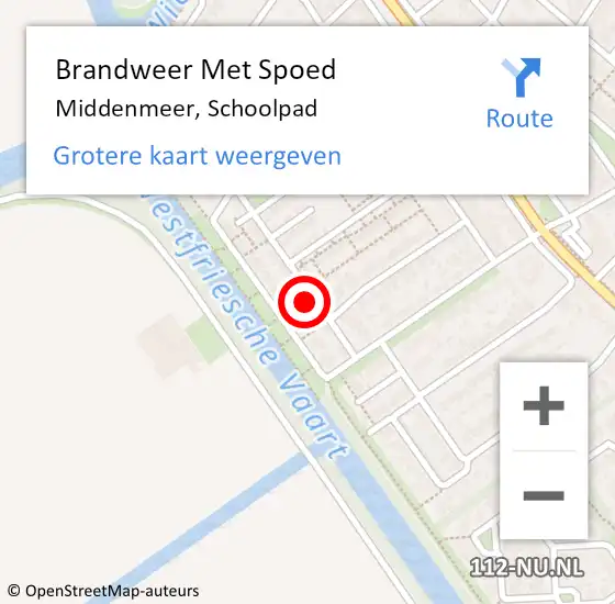 Locatie op kaart van de 112 melding: Brandweer Met Spoed Naar Middenmeer, Schoolpad op 16 november 2022 22:00