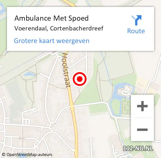 Locatie op kaart van de 112 melding: Ambulance Met Spoed Naar Voerendaal, Cortenbacherdreef op 5 augustus 2014 09:50