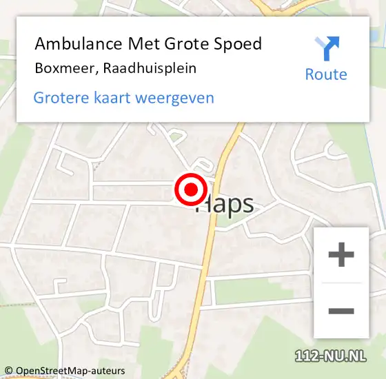 Locatie op kaart van de 112 melding: Ambulance Met Grote Spoed Naar Boxmeer, Raadhuisplein op 16 november 2022 22:50