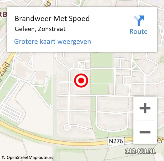 Locatie op kaart van de 112 melding: Brandweer Met Spoed Naar Geleen, Zonstraat op 16 november 2022 23:05