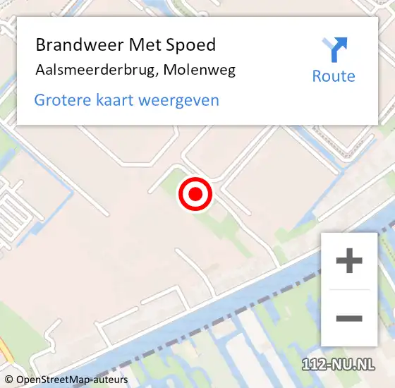 Locatie op kaart van de 112 melding: Brandweer Met Spoed Naar Aalsmeerderbrug, Molenweg op 17 november 2022 01:40