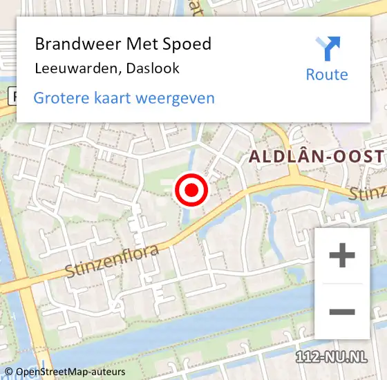 Locatie op kaart van de 112 melding: Brandweer Met Spoed Naar Leeuwarden, Daslook op 17 november 2022 02:01