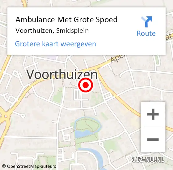 Locatie op kaart van de 112 melding: Ambulance Met Grote Spoed Naar Voorthuizen, Smidsplein op 17 november 2022 02:51