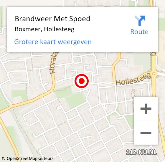 Locatie op kaart van de 112 melding: Brandweer Met Spoed Naar Boxmeer, Hollesteeg op 17 november 2022 03:45