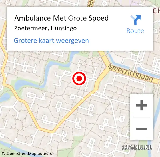 Locatie op kaart van de 112 melding: Ambulance Met Grote Spoed Naar Zoetermeer, Hunsingo op 17 november 2022 03:55