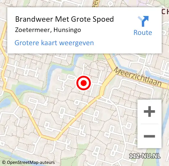 Locatie op kaart van de 112 melding: Brandweer Met Grote Spoed Naar Zoetermeer, Hunsingo op 17 november 2022 04:14