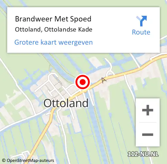 Locatie op kaart van de 112 melding: Brandweer Met Spoed Naar Ottoland, Ottolandse Kade op 17 november 2022 05:10