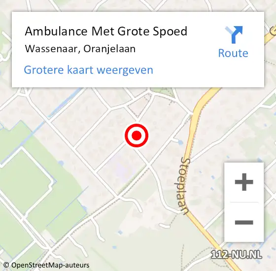 Locatie op kaart van de 112 melding: Ambulance Met Grote Spoed Naar Wassenaar, Oranjelaan op 17 november 2022 05:54