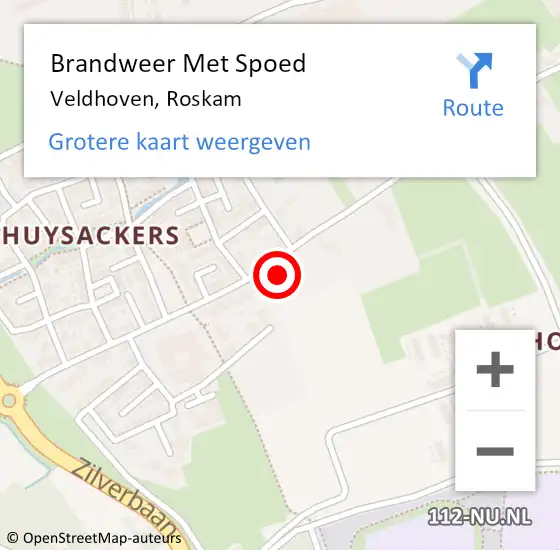 Locatie op kaart van de 112 melding: Brandweer Met Spoed Naar Veldhoven, Roskam op 17 november 2022 06:39