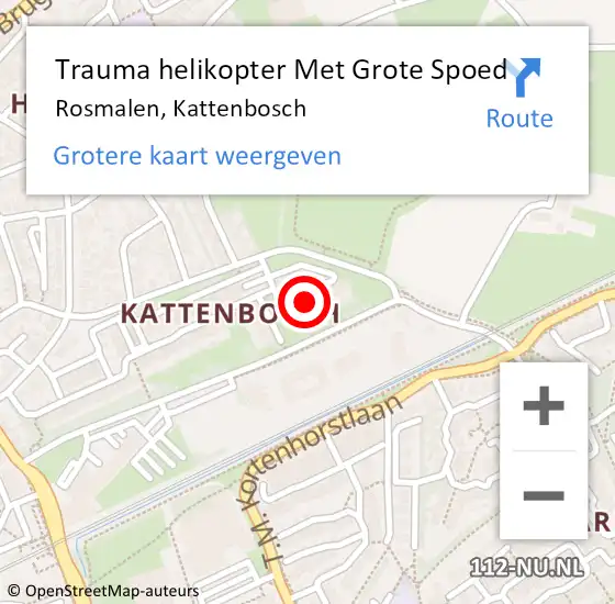 Locatie op kaart van de 112 melding: Trauma helikopter Met Grote Spoed Naar Rosmalen, Kattenbosch op 17 november 2022 07:24