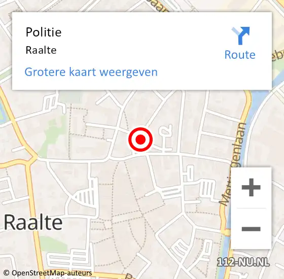 Locatie op kaart van de 112 melding: Politie Raalte op 17 november 2022 07:55