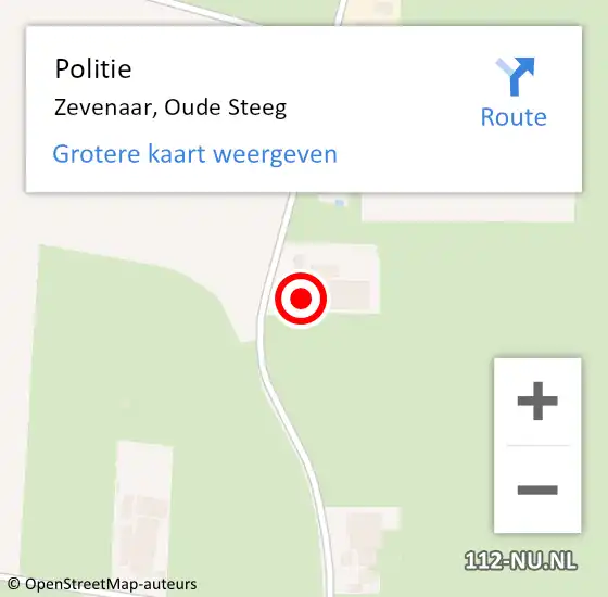 Locatie op kaart van de 112 melding: Politie Zevenaar, Oude Steeg op 17 november 2022 08:52