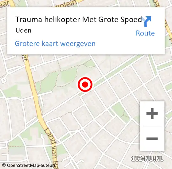 Locatie op kaart van de 112 melding: Trauma helikopter Met Grote Spoed Naar Uden op 17 november 2022 10:04