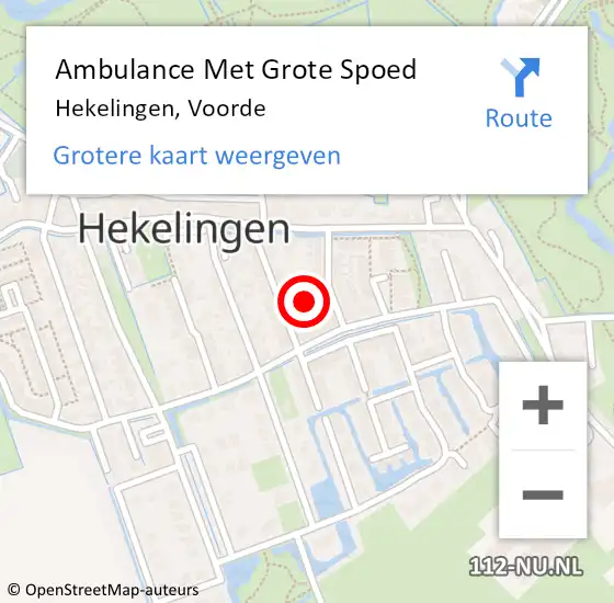 Locatie op kaart van de 112 melding: Ambulance Met Grote Spoed Naar Hekelingen, Voorde op 17 november 2022 10:21