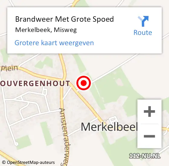 Locatie op kaart van de 112 melding: Brandweer Met Grote Spoed Naar Merkelbeek, Misweg op 17 november 2022 10:24